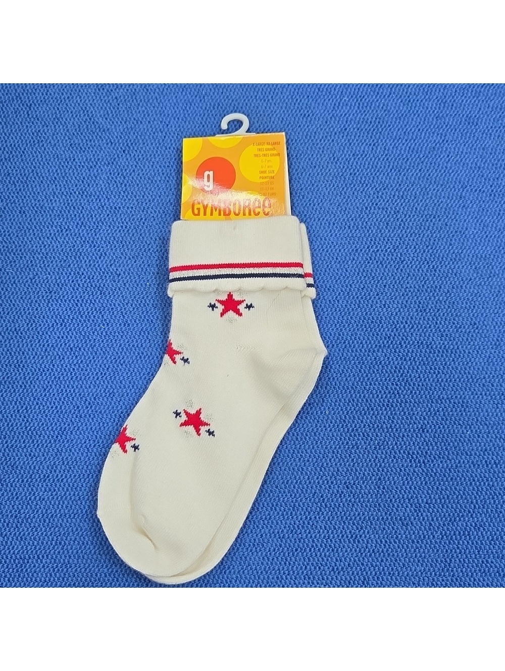 NWT Vintage Gymboree Size 6-7 Firecracker 2003 White Socks